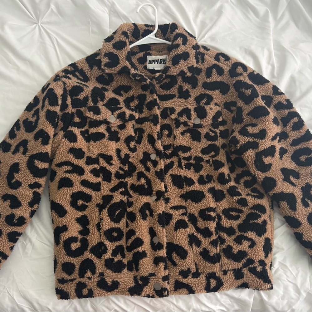 Apparis Leopard Print Faux Fur Jacket